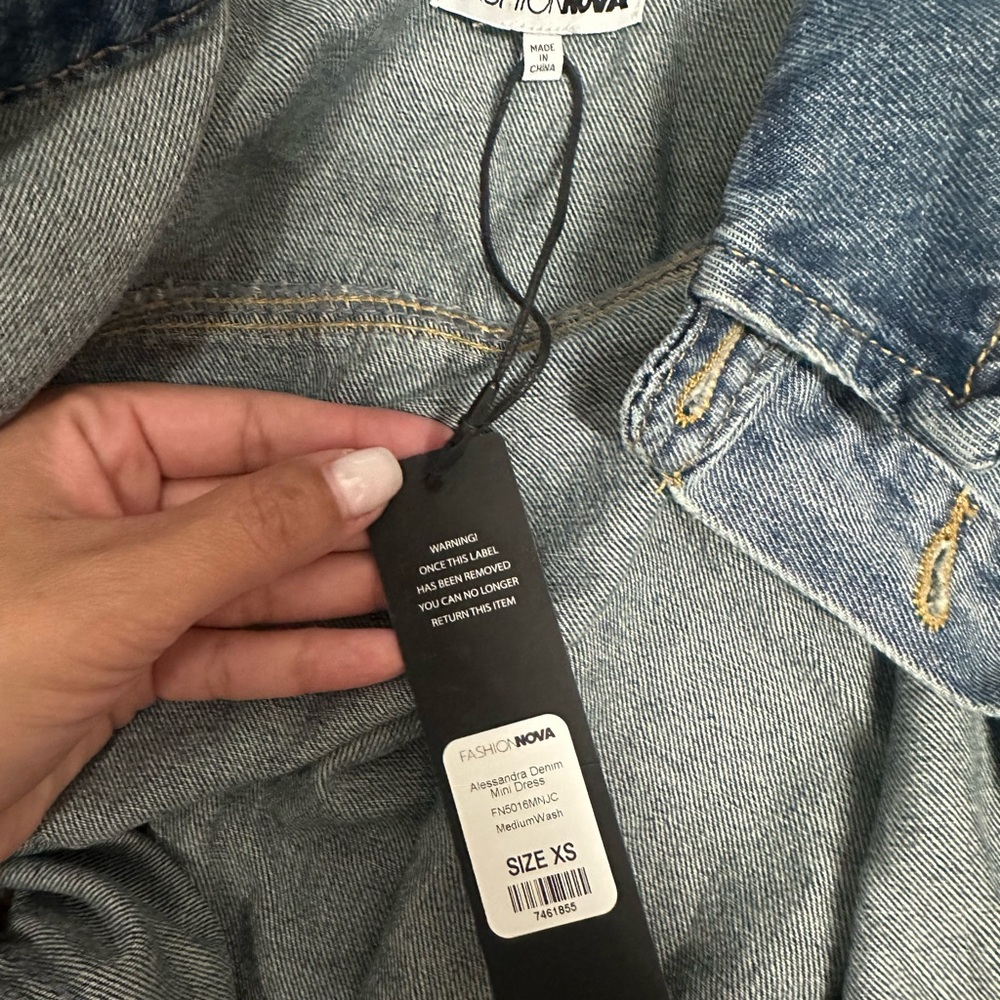 Fashion Nova Light Wash Denim Dress - Picture 5 of 5
